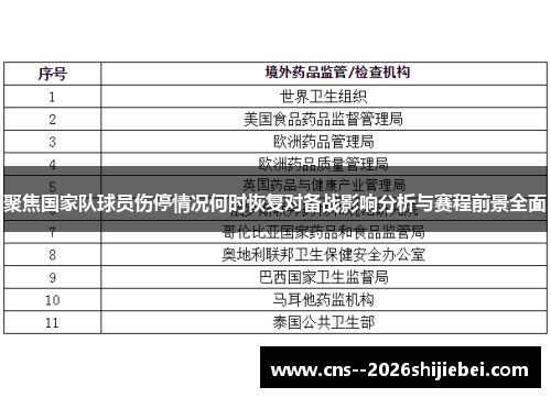 聚焦国家队球员伤停情况何时恢复对备战影响分析与赛程前景全面 聚焦国家队球员伤停情况何时恢复对备战影响分析与赛程前景全面